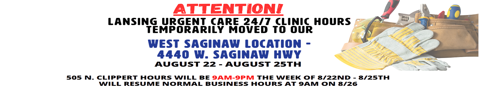 Clinic 24/7 Care Moved to West Clinic This Week